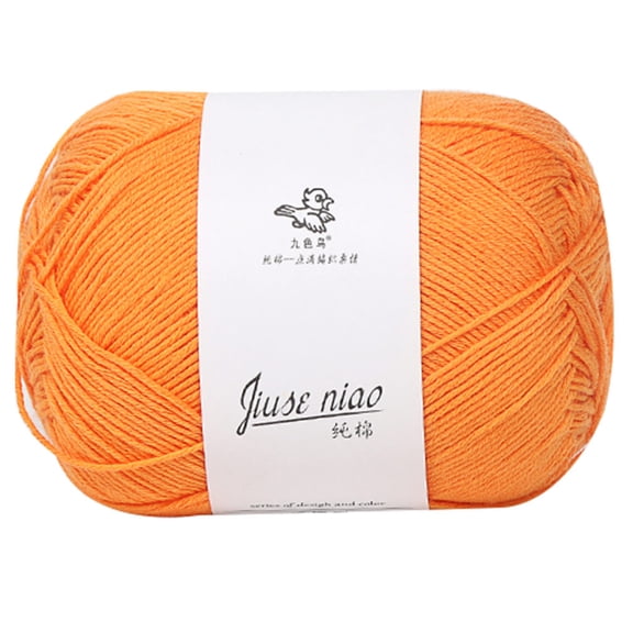 Pure Cotton Yarn – 1.76oz Soft Breathable Durable Crochet Thread for Sweaters, Scarves, Hats & Summer Tops, Moisture-Wicking, Easy Stitch, Orange Yellow, By Harlik