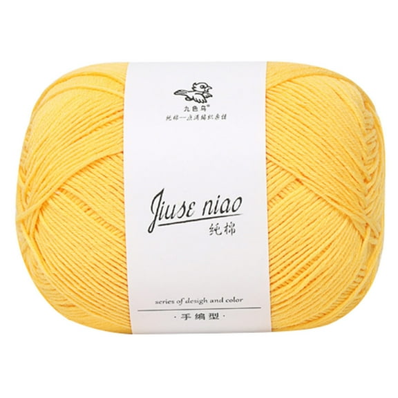 Pure Cotton Yarn – 1.76oz Soft Breathable Natural Knitting & Crochet Thread for Sweaters, Scarves, Hats & Lightweight Garments, Hypoallergenic, Machine Washable, Goose Yellow, By Harlik