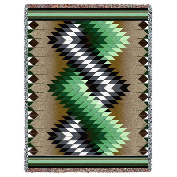 Pure Country Weavers Whirlwind Blanket Sage Tapestry Throw Woven from Cotton - Made in The USA (72x54)