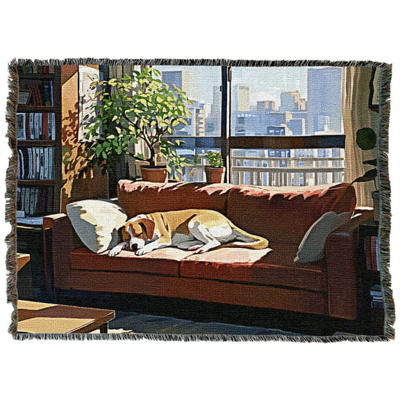 Pure Country Weavers Afternoon Nap Tapestry Throw Blanket Woven from Cotton - Made in The USA (54x72)