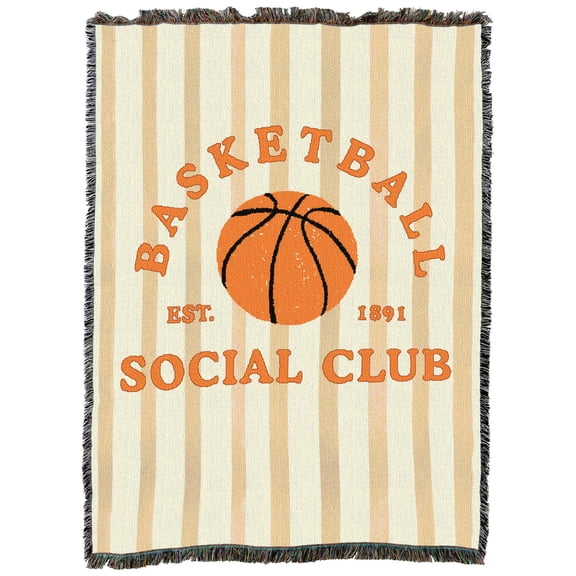 Pure Country Weavers Basketball Social Club Large Tapestry Throw Woven from Cotton - Made in The USA (72x54)