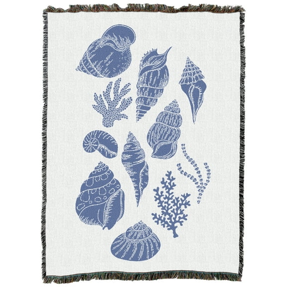 Pure Country Weavers Beach Life Blue Large Tapestry Throw Woven from Cotton - Made in The USA (72x54)
