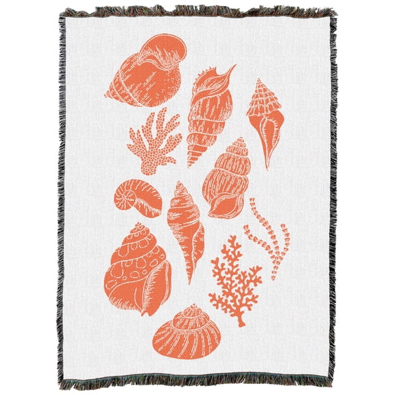 Pure Country Weavers Beach Life Orange Large Tapestry Throw Woven from Cotton - Made in The USA (72x54)