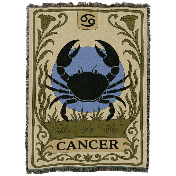 Pure Country Weavers Cancer Botanical Blanket Tapestry Throw Woven from Cotton - Made in The USA (72x54)