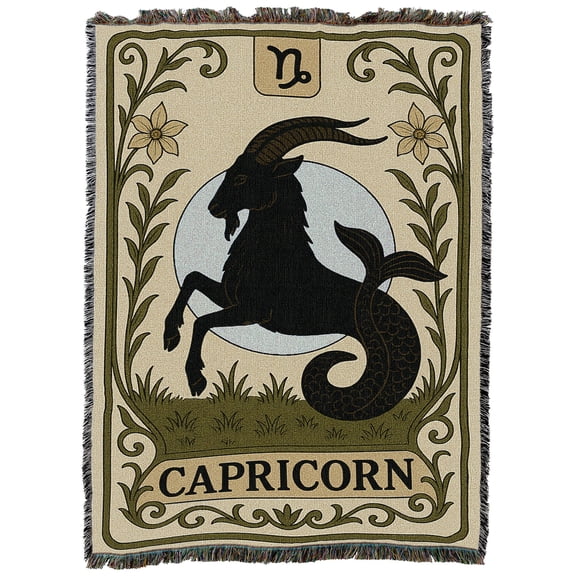 Pure Country Weavers Capricorn Botanical Blanket Tapestry Throw Woven from Cotton - Made in The USA (72x54)