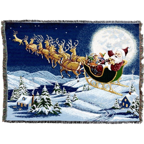 Pure Country Weavers Christmas Magic Blanket Tapestry Throw Woven from Cotton (72x54)