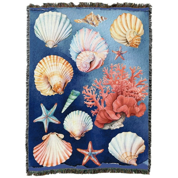 Pure Country Weavers Color Of The Ocean Large Tapestry Throw Woven from Cotton - Made in The USA (72x54)