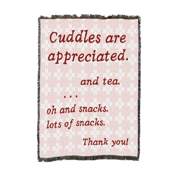 Pure Country Weavers Cuddles Are Appreciated Tapestry Throw Blanket Woven from Cotton - Made in The USA (54x62)