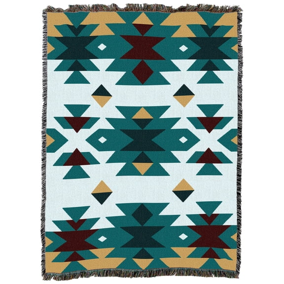 Pure Country Weavers Desert Diamonds Red Large Tapestry Throw Woven from Cotton - Made in The USA (72x54)