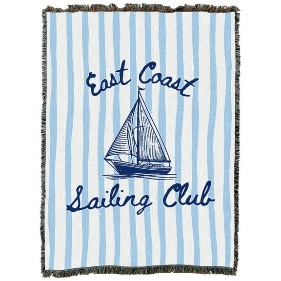 Pure Country Weavers East Coast Saling Club XL Tapestry Throw Woven from Cotton - Made in The USA (82x62)