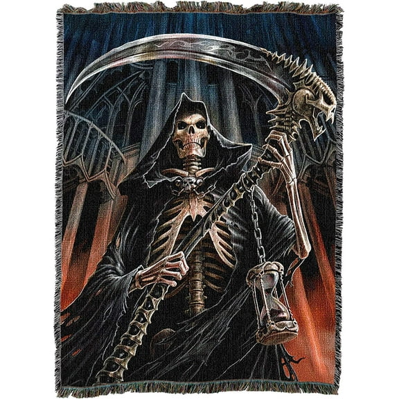 Pure Country Weavers Final Verdict Grim Reaper XL Woven Blanket by - Fantasy Gift Cotton Tapestry Throw - Made in The USA - 82" x 62"