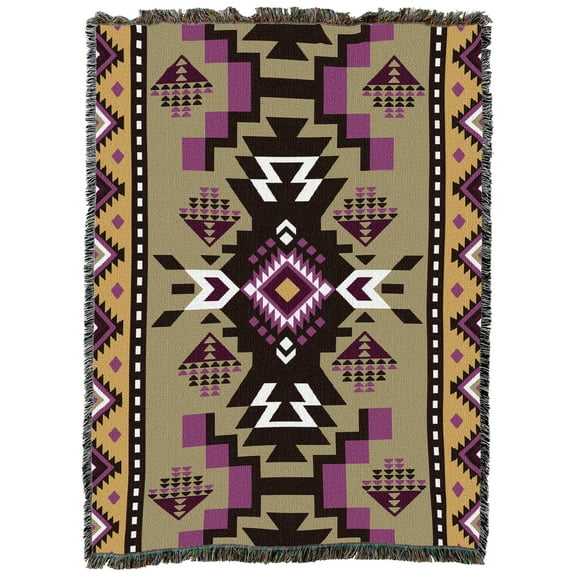 Pure Country Weavers Flights Purple Large Tapestry Throw Woven from Cotton - Made in The USA (72x54)