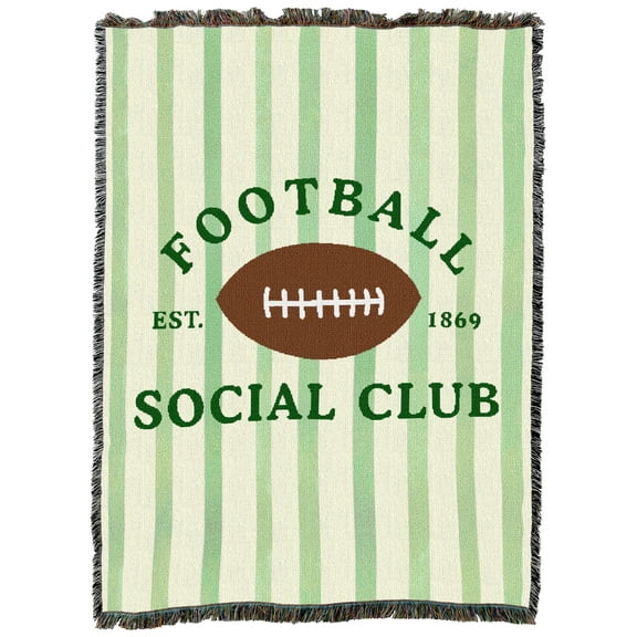 Pure Country Weavers Football Social Club Large Tapestry Throw Woven from Cotton - Made in The USA (72x54)