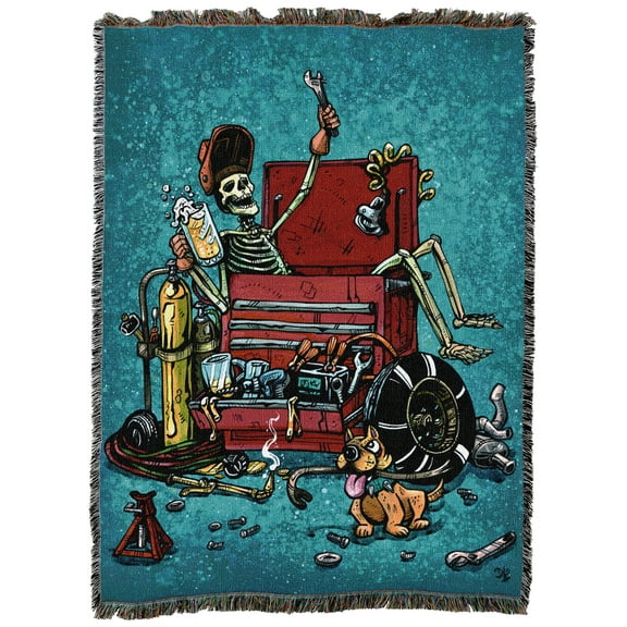 Pure Country Weavers Garage Life XL Tapestry Throw Woven from Cotton - Made in The USA (82x62)