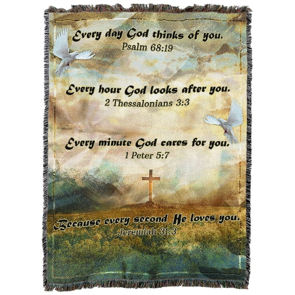 Pure Country Weavers God Serenity Large Tapestry Throw Woven from Cotton - Made in The USA (72x54)