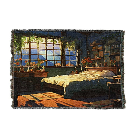 Pure Country Weavers Goldern Hour Tapestry Throw Blanket Woven from Cotton - Made in The USA (54x62)