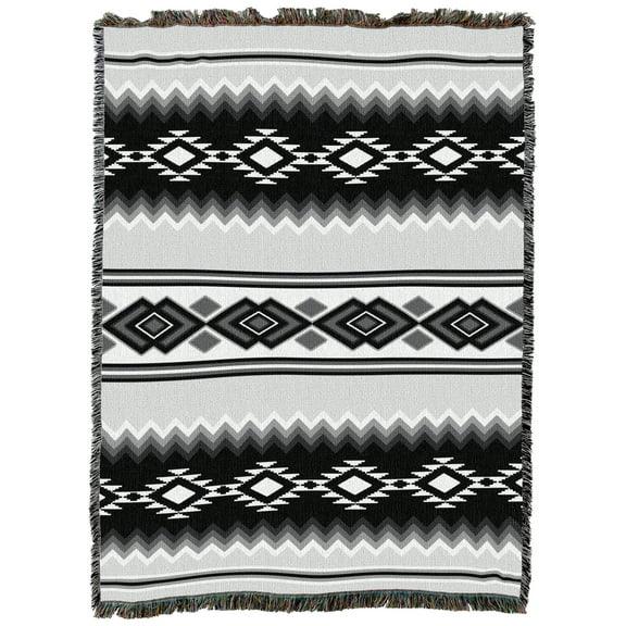 Pure Country Weavers Gray Chevron Large Tapestry Throw Woven from Cotton - Made in The USA (72x54)