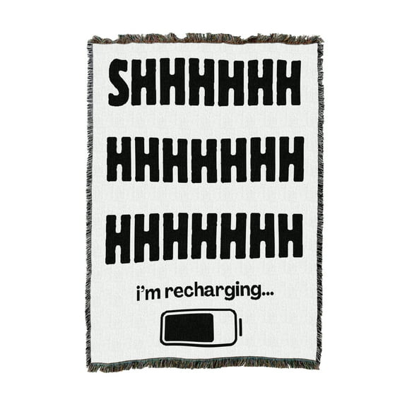 Pure Country Weavers Im Recharging Tapestry Throw Blanket Woven from Cotton - Made in The USA (54x62)