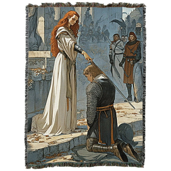 Pure Country Weavers Knighting Tapestry Throw Blanket Woven from Cotton - Made in The USA (54x72)