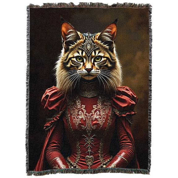 Pure Country Weavers Lady Main Coon Blanket - Fantasy Cotton Tapestry Throw - Made in The USA - 72" x 54"