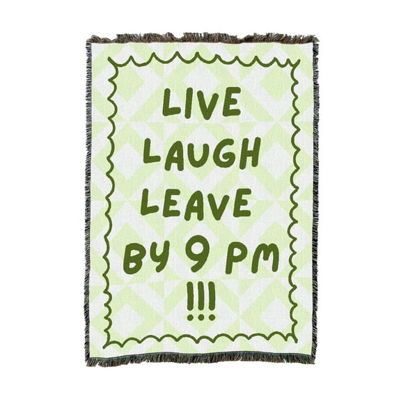 Pure Country Weavers Live Laugh Leave Tapestry Throw Blanket Woven from Cotton - Made in The USA (54x62)