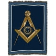 thumbnail image 1 of Pure Country Weavers Masonic Gold Square and Compass Blanket - Tapestry Throw Woven from Cotton - Made in The USA (72x54), 1 of 4