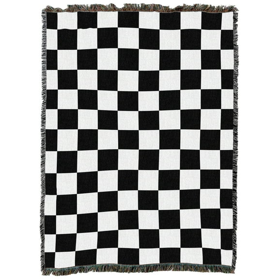 Pure Country Weavers Racing Check Blanket Tapestry Throw Woven from Cotton - Made in The USA (72x54)