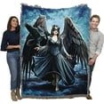 thumbnail image 1 of Pure Country Weavers Raven Angel Woven Blanket by Anne Stokes - Fantasy Gift Cotton Tapestry Throw - Made in The USA - 72" x 54", 1 of 13
