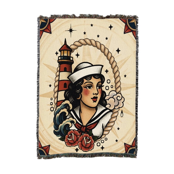 Pure Country Weavers Sea Rose Tapestry Throw Blanket Woven from Cotton - Made in The USA (54x62)