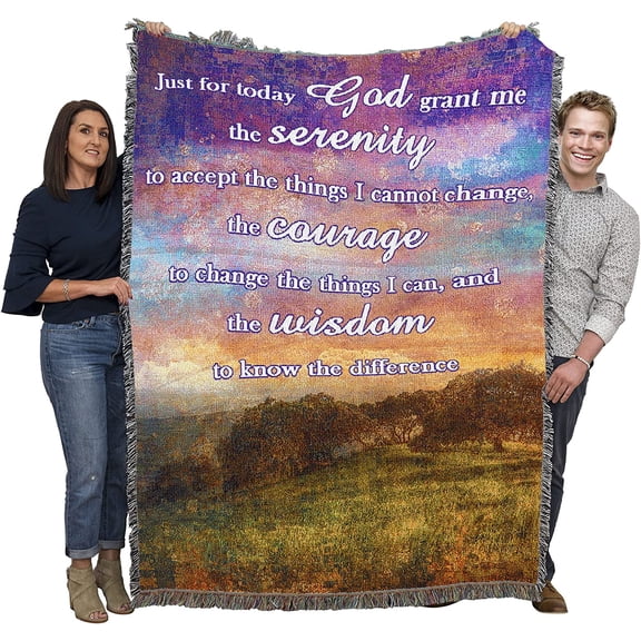 Pure Country Weavers Serenity Prayer Landscape Blanket - Religious Gift Tapestry Throw Woven from Cotton - Made in The USA (72x54)