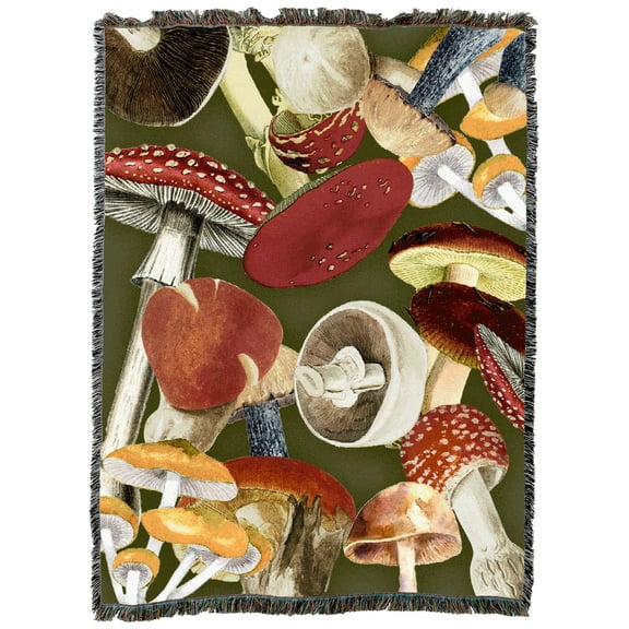 Pure Country Weavers Shrooms Blanket Tapestry Throw Woven from Cotton - Made in The USA (72x54)