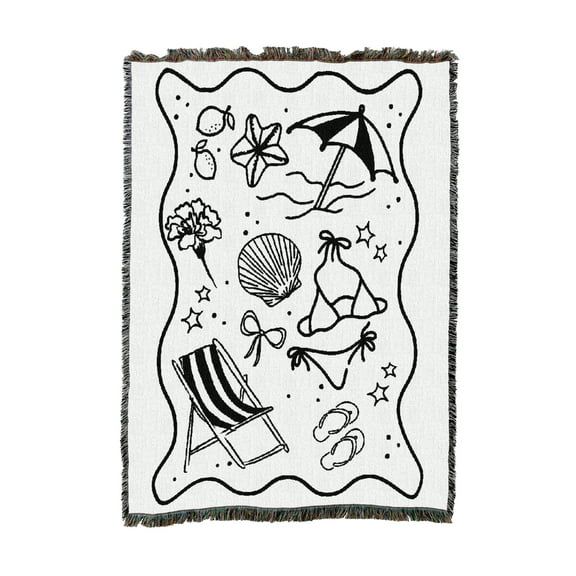 Pure Country Weavers Slice Of Sea Life In Black Medium Tapestry Throw Woven from Cotton - Made in The USA (50x60)