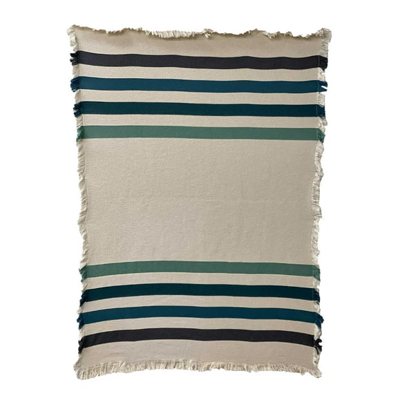 Pure Country Weavers Sliding Rock Stripe Blanket Tapestry Throw Woven from Cotton - Made in The USA (73x48)