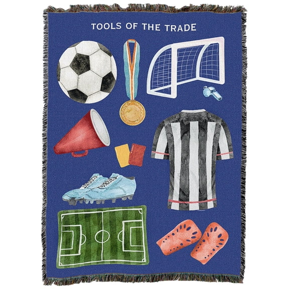 Pure Country Weavers Soccer Tools of the Trade Large Tapestry Throw Woven from Cotton - Made in The USA (72x54)