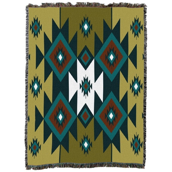 Pure Country Weavers Spikeflower Gold Large Tapestry Throw Woven from Cotton - Made in The USA (72x54)