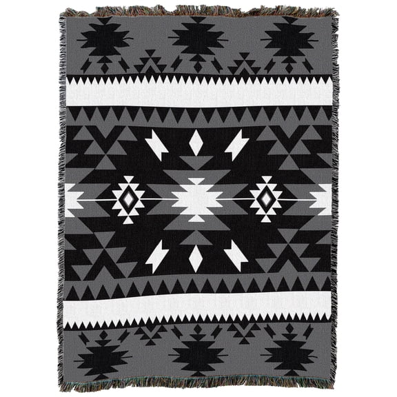 Pure Country Weavers Storm Call Black Large Tapestry Throw Woven from Cotton - Made in The USA (72x54)