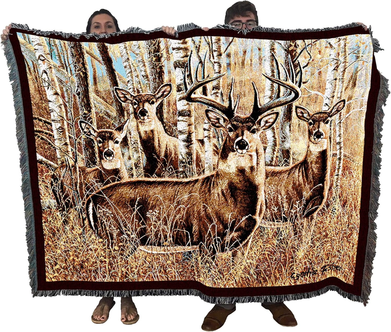 Masonic Gold Square and Compass Blanket - Personalized - Custom Gift Tapestry Throw Woven from Cotton - Made in The USA (72x54)