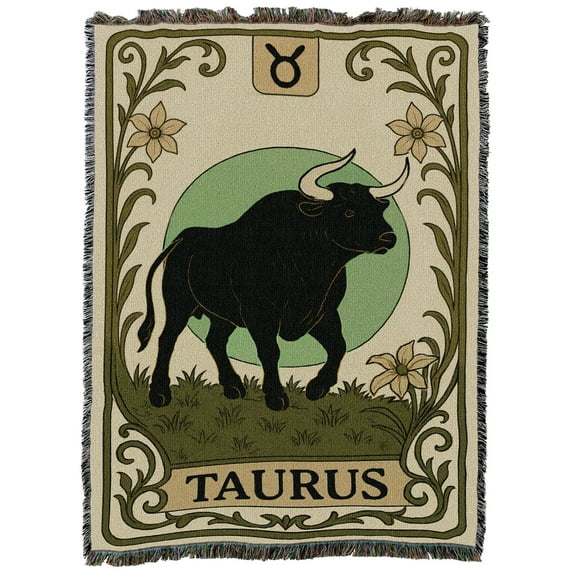 Pure Country Weavers Taurus Botanical Blanket Tapestry Throw Woven from Cotton - Made in The USA (72x54)
