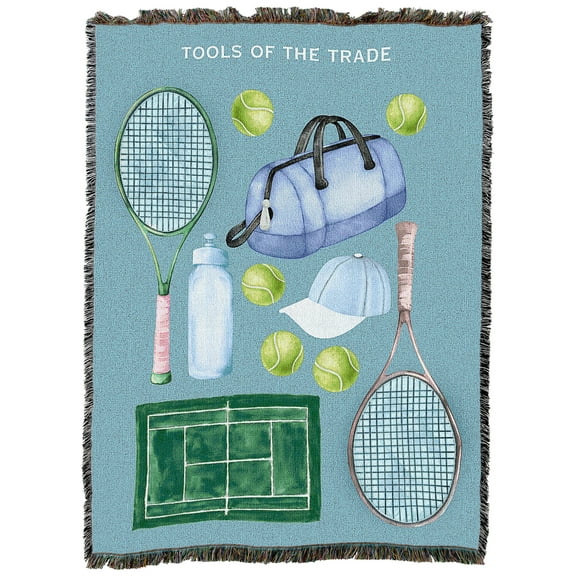 Pure Country Weavers Tennis Tools of the Trade Large Tapestry Throw Woven from Cotton - Made in The USA (72x54)