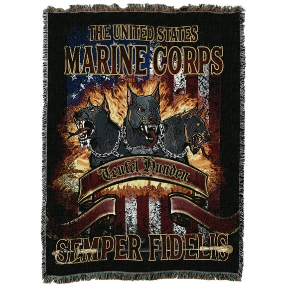 Pure Country Weavers The Devil Dogs Blanket Tapestry Throw Woven from Cotton - Made in The USA (72x54)