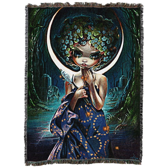 Pure Country Weavers The Moon Large Tapestry Throw Woven from Cotton - Made in The USA (72x54)