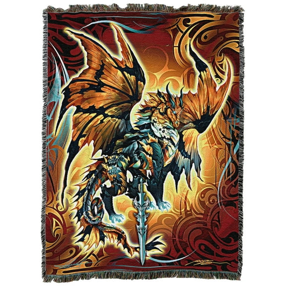 Pure Country Weavers Thunder Dragon Blade Large Tapestry Throw Woven from Cotton - Made in The USA (72x54)