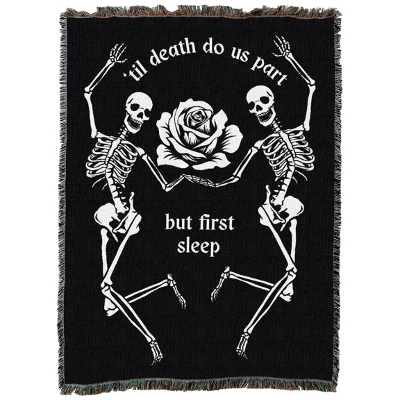 Pure Country Weavers Til Death Do Us Part Tapestry Throw Blanket Woven from Cotton - Made in The USA (62x82)