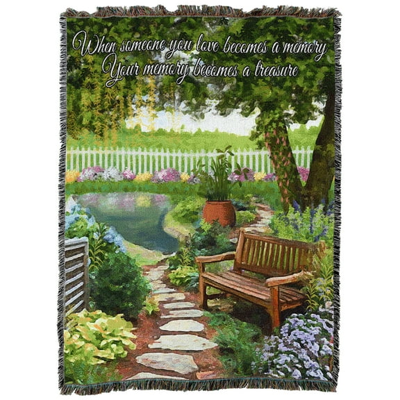 Pure Country Weavers Tranquil Garden Blanket Tapestry Throw Woven from Cotton - Made in The USA (72x54)