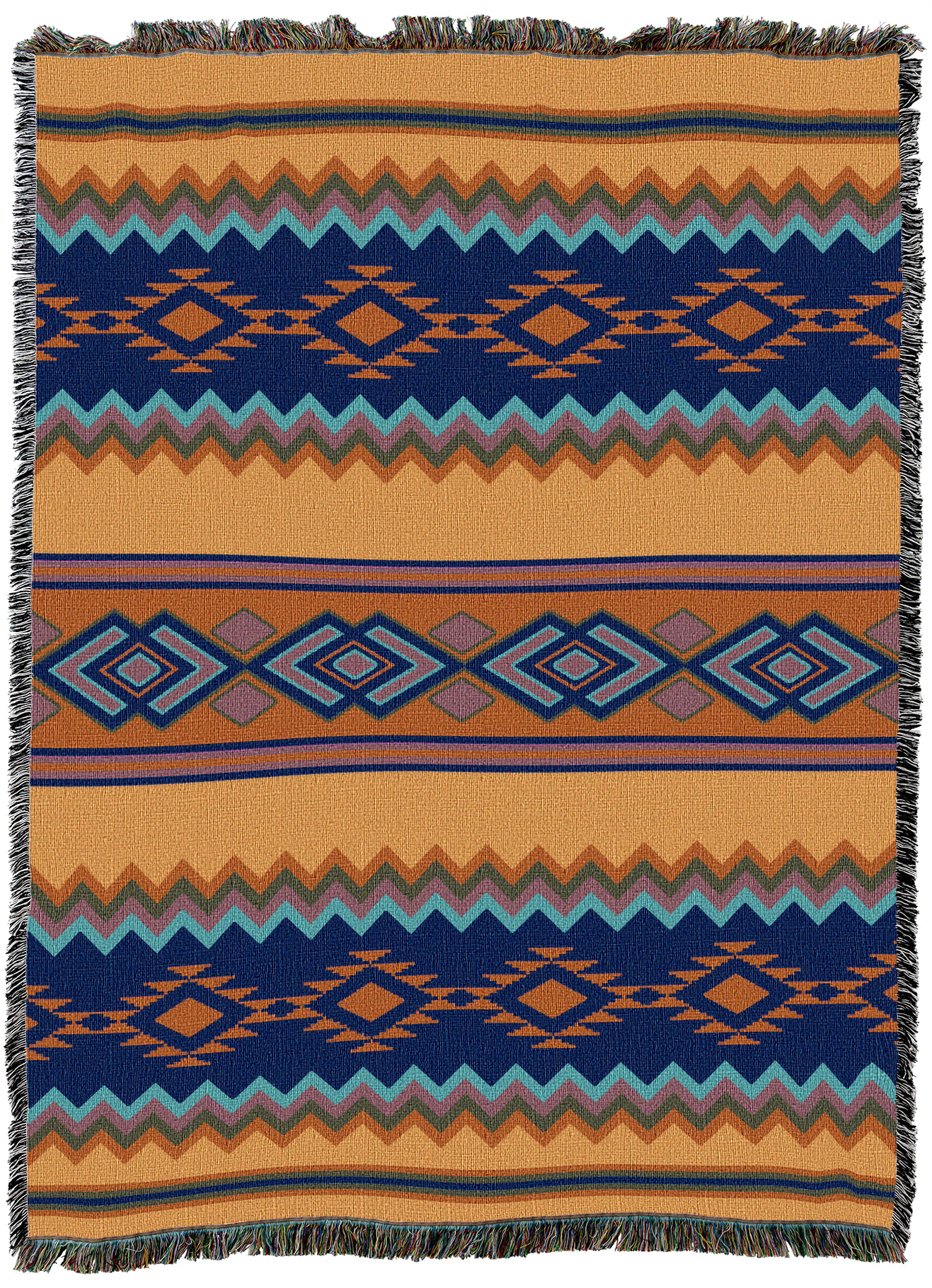 Plaid Copriletto In Cotone Pure Country - Tapestry Con Mappa USA Vintage - Morbido E Caldo Per Divano, Letto E Picnic - Tessuto Jacquard Fatto A Mano