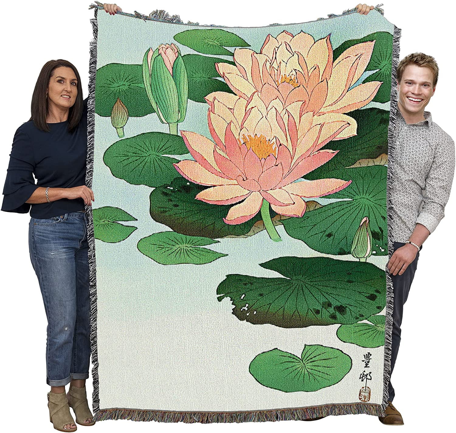 Pure Country Weavers Frog Friends Blanket Tapestry Throw Woven From Cotton - Made In The USA 72x54 Ocmp2001