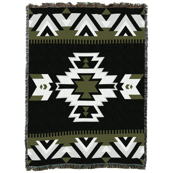 Pure Country Weavers Westward BW Large Tapestry Throw Woven from Cotton - Made in The USA (72x54)