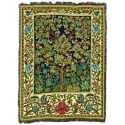 Pure Country Weavers Tree of Life By William Morris Blanket - Arts & Crafts - Tapestry Throw Woven from Cotton - Made in the USA (72x54)