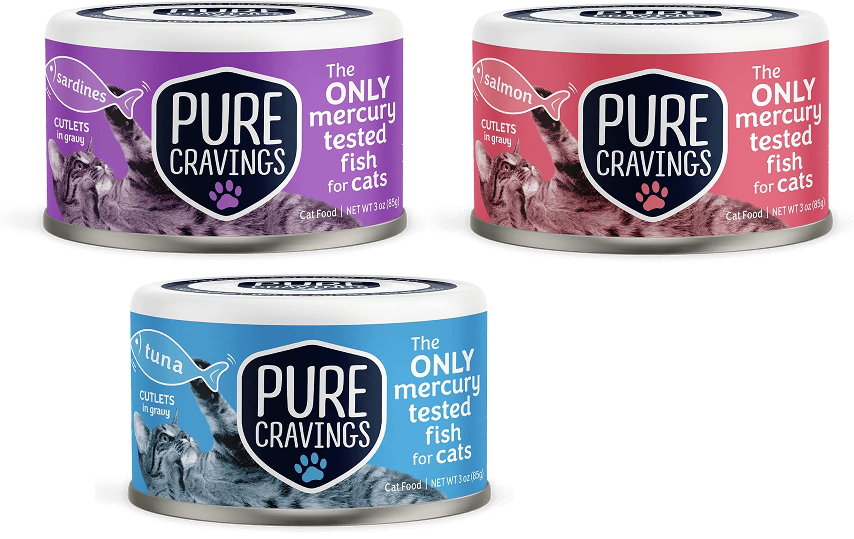 Pure Cravings, 100 Mercury Tested, NonGMO, Wet Cat Food Variety Pack