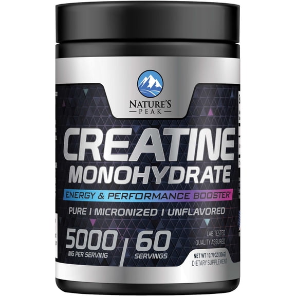 Creatine Monohydrate 5000mg Per Serving - Pure Micronized Creatine Powder Supplement for Men & Women Unflavored - Creatine Nutritional Supports Muscle Growth & Strength, Gluten-Free - 60 Servings
